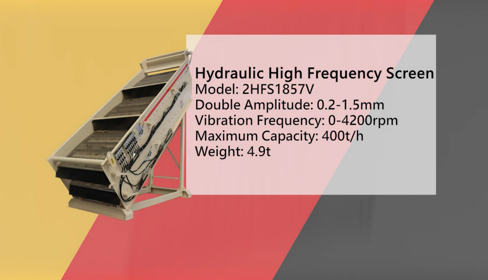 Introduction of 2HFS1857V Hydraulic High Frequency Screen